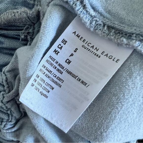 American Eagle Pull On Paperbag Chambray Pants 100% Cotton Small - Picture 9 of 10